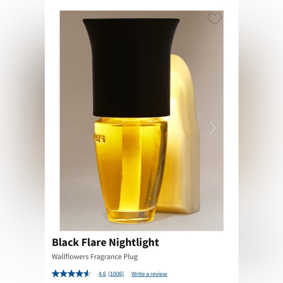 “Black Flare Nightlight” Wallflower Fragrance Plug, Bath & Body Works NWT-Sealed - Picture 1 of 8